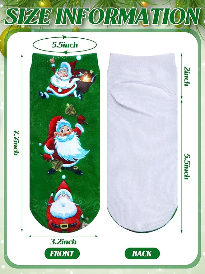 Boao 6 Pieces Halloween Socks 3D Print Casual Funny Pumpkin Cat Ankle Short Sock