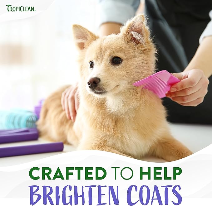 TropiClean Whitening Cat & Dog Shampoo, Puppy & Kitten Safe, Whitening & Brightening, For All Coat & Color Types, Made in the USA, 1 gallon