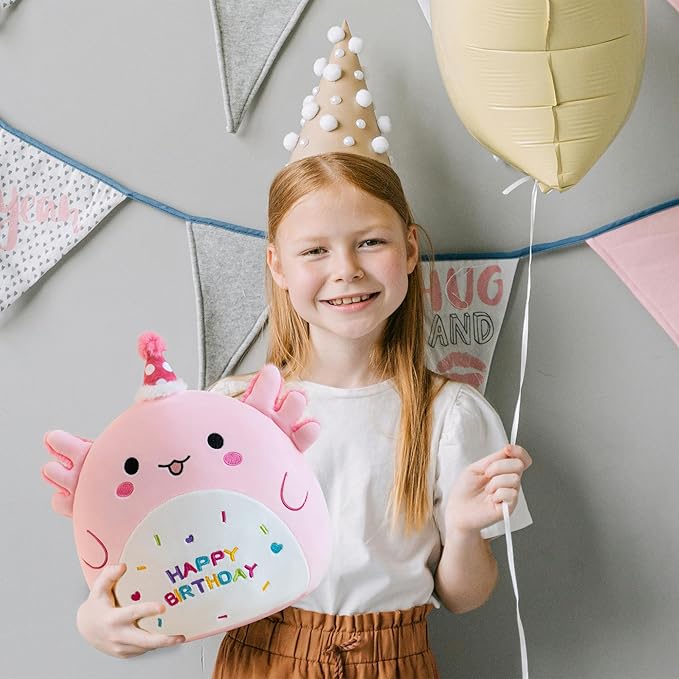 Axolotl Plush Adorable Axolotl Stuffed Animals Soft Birthday Gift Axolotl Plushies Pillow for Kids Boys Girls Pink 12 inch