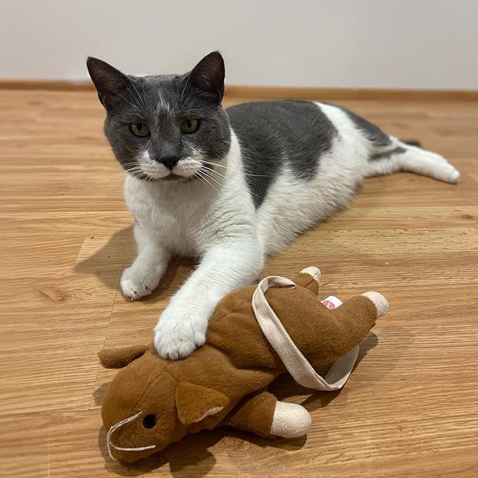 SPOT Super Mouse Sam with Catnip - Lifelike Cat Toy, Fuzzy Mice with Catnip and Crinkle Sound, Extra Large Size for Cuddling, Kicking, Chasing, Playing - 11in Plush Toys, Assorted Colors