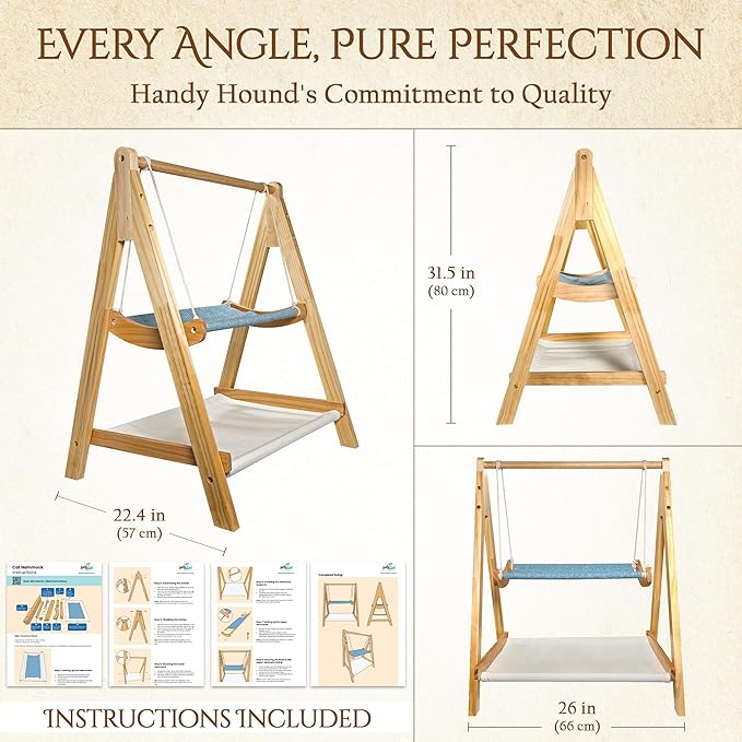 Cat Hammock Bed – The Premium Choice in Cat Beds for Indoor Cats Washable for Ultimate Comfort. 26" L x 21" W x 32" H