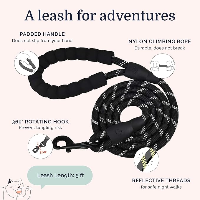 Hepper Cat Harness and Leash Escape Proof Set - Black Tactical Cat Harness with Reflective Safety Strips - Kitten or Cat Vest/Cat Jacket/Cat Walker (S)