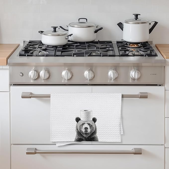 Funny Bear Bathroom Hand Towels, Bears Hand Towels for Bathroom, Bear Bathroom Decor, Bear Gifts for Women Bear Lovers, 16x24 Inch