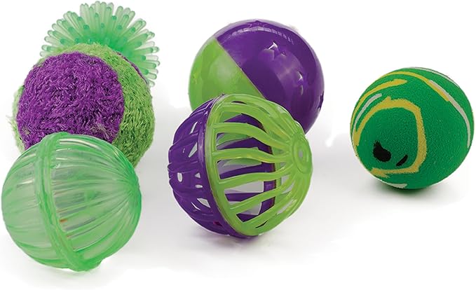 OurPets Rolling in the Fun 6 piece Multi-Pack Cat Toy