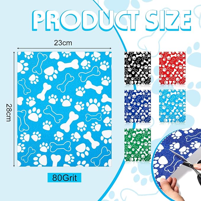 Fulmoon 5 Pcs Dog Scratch Pad Cat Nail File Scratcher Liner Replaceable Sandpaper for Litter Box Furniture Pet Manicure Pedicure Dog Claw Care Replacement Sand Paper 9x11''