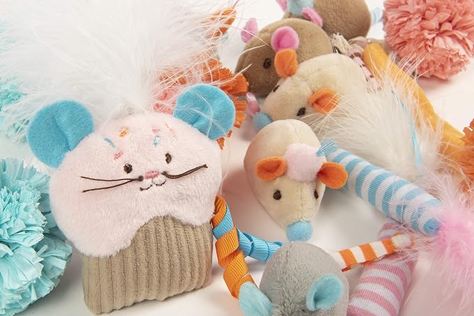 SmartyKat (16 Set Bundle Birthday Bash Variety Pack Catnip Cat Toys - Multi Color, Set of 16