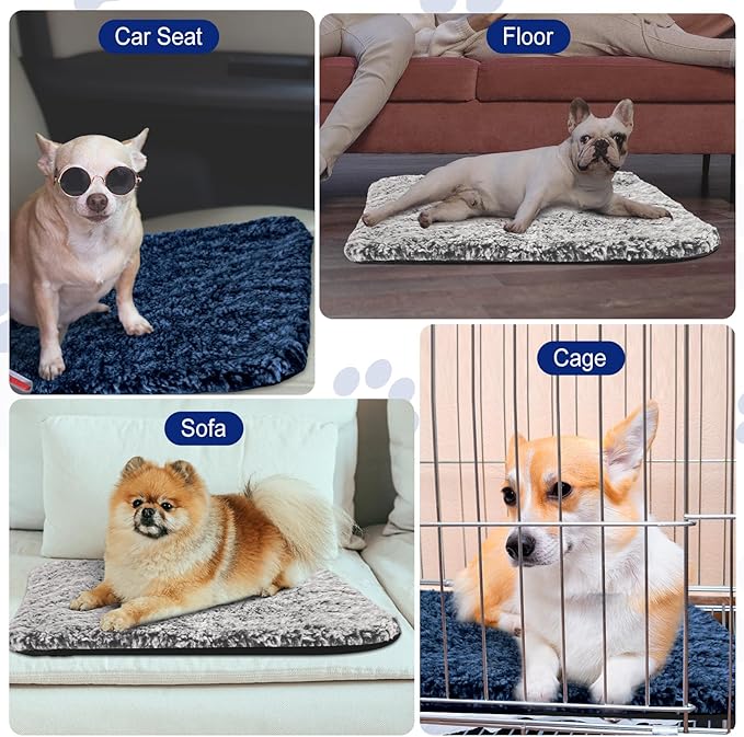 4 Pack Self Warming Cat Pads Self Heating Cat Mat Thermal Pads for Small Dogs Washable Pet Kennel Pad Crate Bed Mat with Removable Covers for Indoor Outdoor Pet