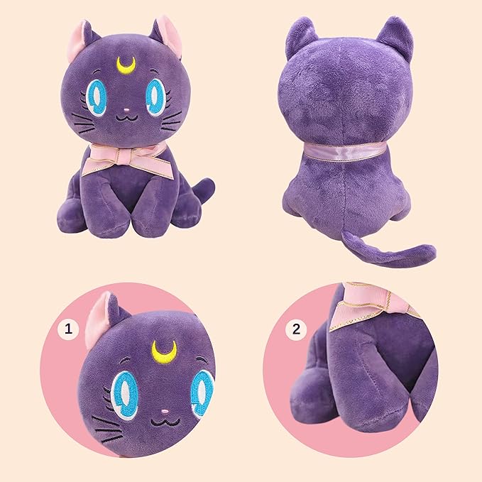 Sailor Plush Doll, Purple Cat Plush Stuffed Animal Cartoon Plushie Cute Soft Sofa Plush Toy Figure Pillow Cushion,10 Inch