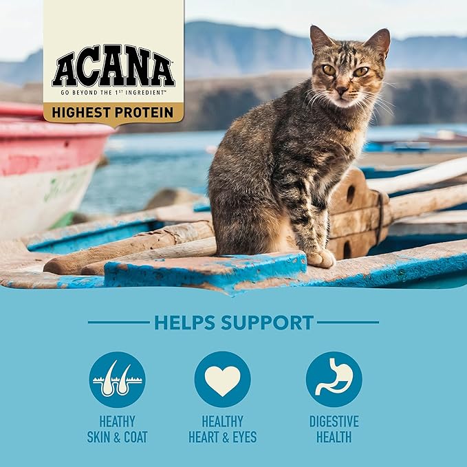 ACANA Highest Protein Dry Cat Food, Wild Atlantic, Grain Free Saltwater Fish With Freeze-Dried Liver Recipe, 10lb