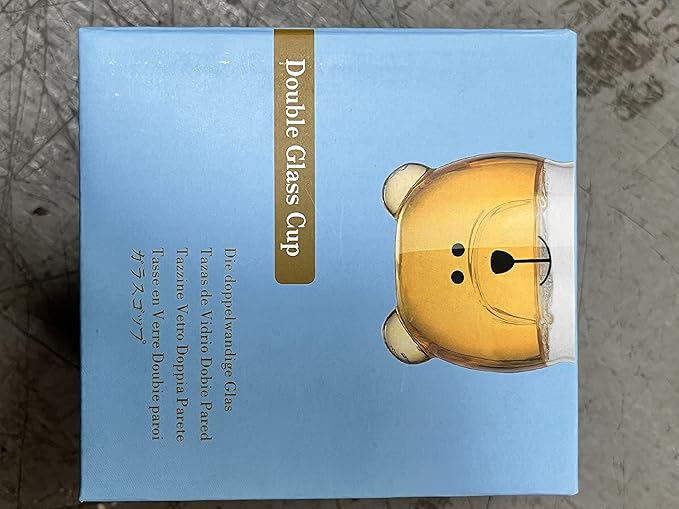 Bear Cute Mugs Kawaii Double Wall Glass Coffee Tea Mill Yogurt Cup Funny Novelty Gift for Women Her Friends Office Birthday Christmas