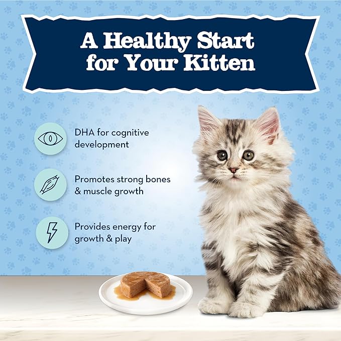 Blue Buffalo Baby Blue Natural Grain-Free Wet Food for Kittens, Healthy Growth Formula with DHA, High-Protein Chicken Paté, 3 oz Can