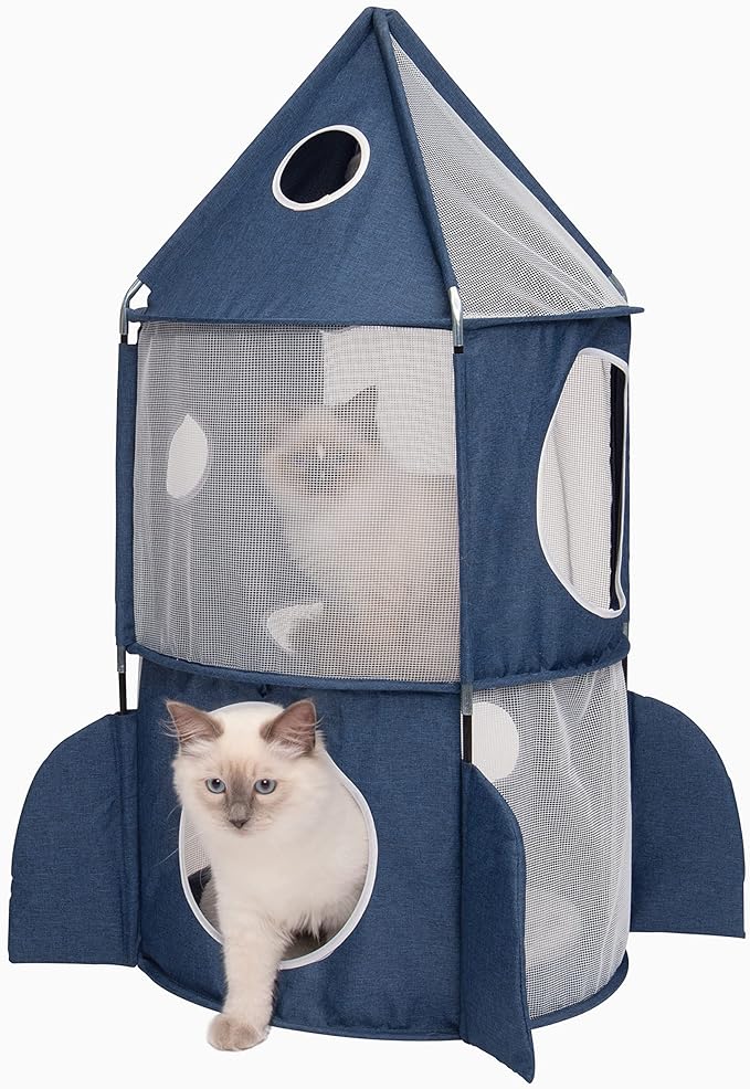 Catit Vesper Rocket Cat Tower, Blue, 42001