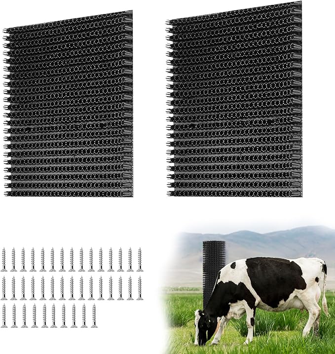 2 pcs Horse Cattle Scratchers, Horse Scratching Post, Soft Massage Brush Kit for Equine Bovine, Scratching Itch Relief Pad for Farm Animals Goat Sheep Cow Dog