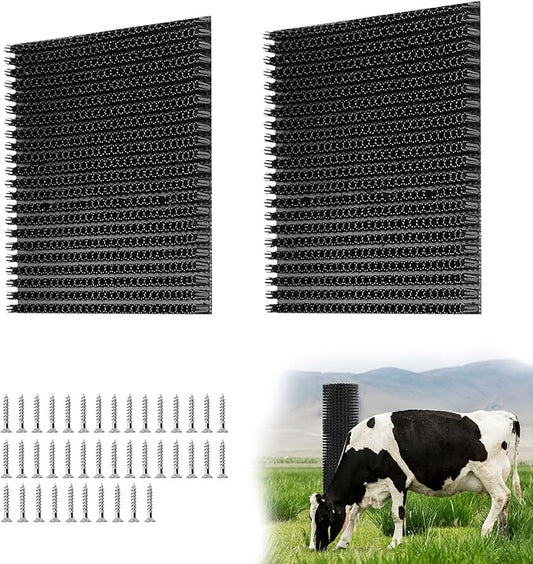 2 pcs Horse Cattle Scratchers, Horse Scratching Post, Soft Massage Brush Kit for Equine Bovine, Scratching Itch Relief Pad for Farm Animals Goat Sheep Cow Dog
