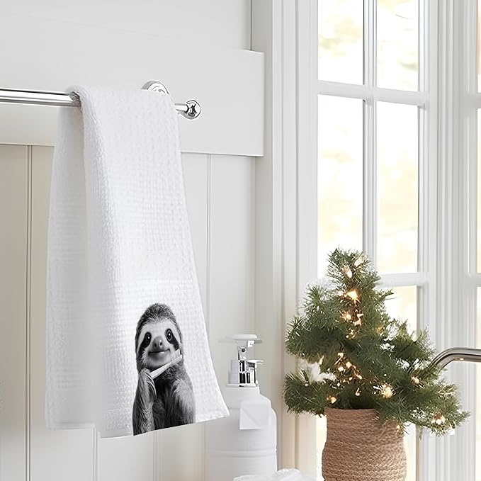 Funny Sloth Hand Towels for Bathroom, Sloths Bathroom Hand Towels, Kids Hand Towels, Sloth Bathroom Decor, Sloth Gifts for Women Sloth Lovers, 16x24 Inch