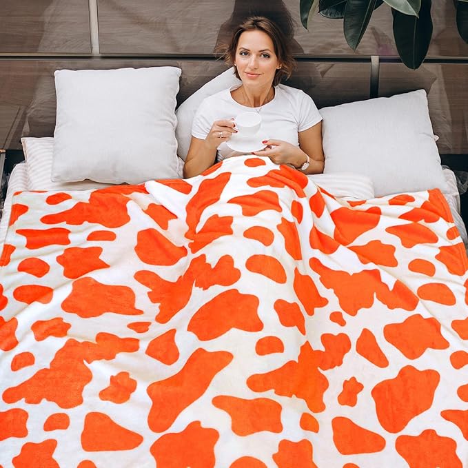 Blankets & Throws Orange Soft Fleece Blankets Throw Blanket for Bed