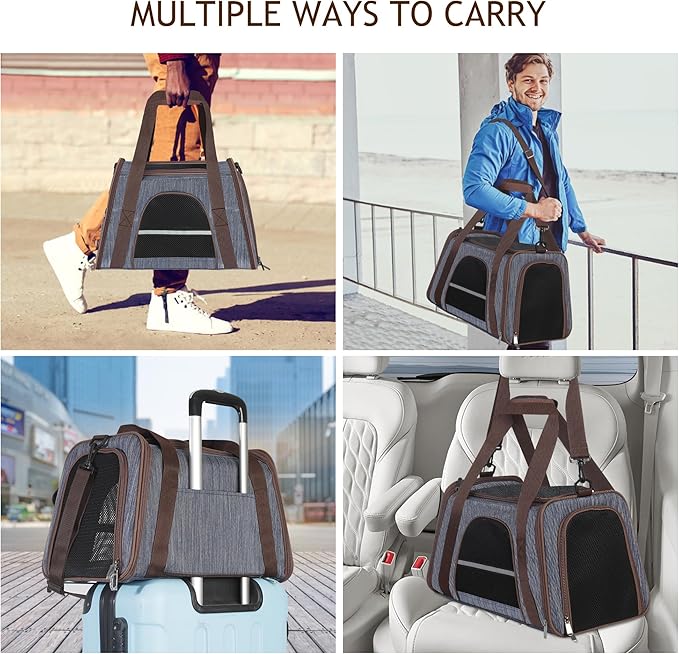 HiCaptain Soft Cat Carrier with Top Mesh Window - Pet Carrier Breathable for Medium Cats and Small Dogs Puppies up to 15 lb (Blue)