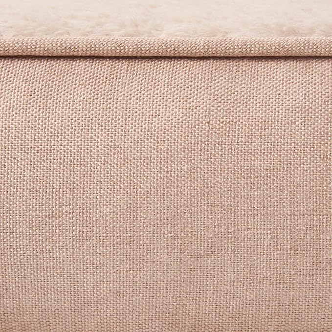 TOWN & COUNTRY EVERYDAY CuddleTown Comfy Solid Bolster Sofa Pet Bed, Supportive & Calming Egg Crate Foam, Water Repellent, Non-Slip Bottom, Machine Washable Cover, Warm Taupe, Large 35"x25"x8"