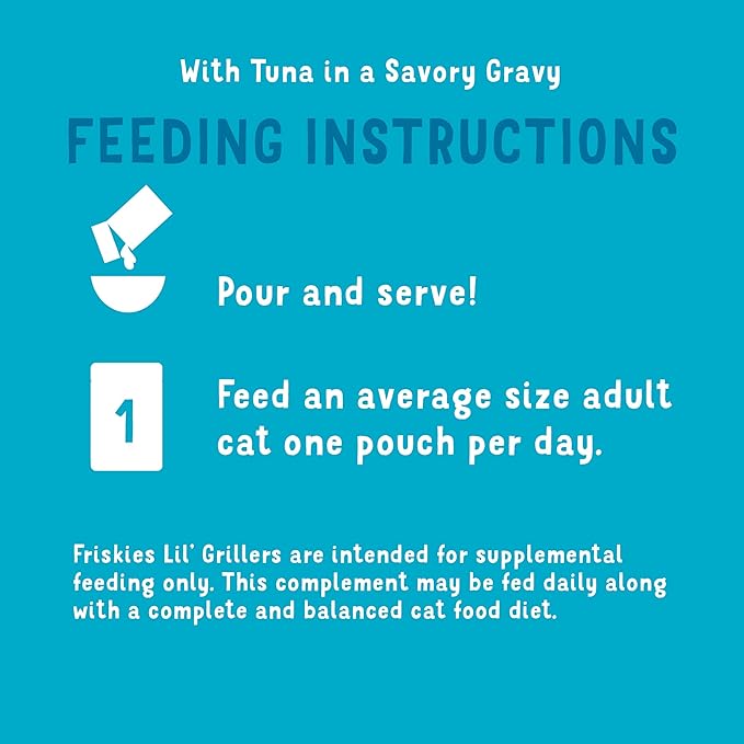 Purina Friskies Gravy Wet Cat Food Lickable Cat Treats, Lil' Grillers Seared Cuts With Tuna - (Pack of 16) 1.55 oz. Pouches