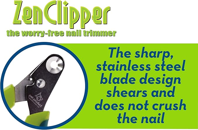 Zen Clipper Pet Nail Clipper for Dogs – Dog Nail Trimmer for Safer Pet Grooming Care - Clean, Quiet, and Easy-to-Use Stainless Steel Claw Trimmer - (5mm Hole)