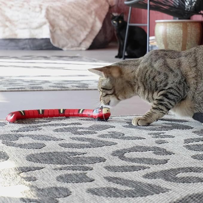 SPOT Wigglin' Snake - Electronic Interactive Cat Toy, Touch Activated Snake Slithers and Slides to Entertain Cats and Kittens, Smart Sensors Detect & Avoid Objects, USB Rechargeable - 15 inch