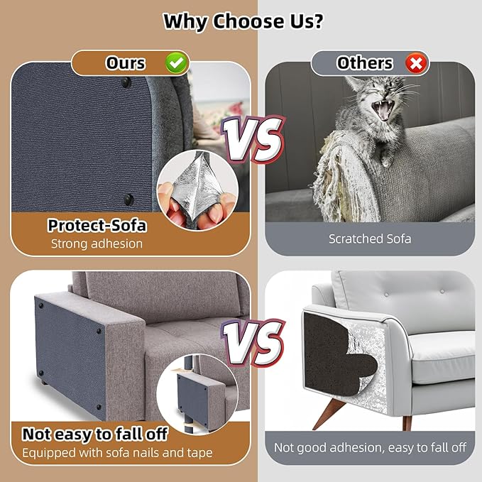 118.2"x15.8" Cat Scratching Mat, Self-Adhesive Cat Scratch Carpet, Cat Scratch Furniture Protector, DIY Climbing Cat Scratcher for Cat Tree Shelf Shelve, Couch Furniture Protector