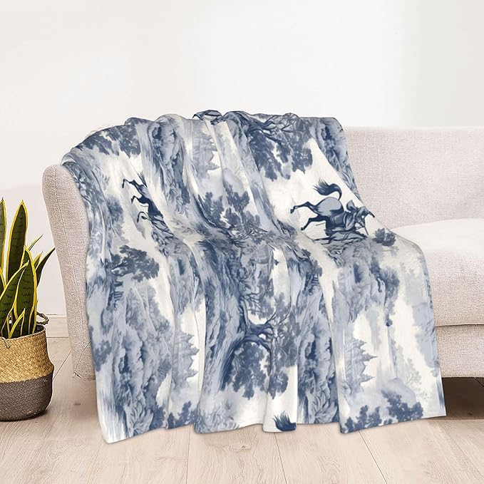 Western Cowboy Soft Throw Blanket Flannel Fleece Blankets Warm Cozy Lightweight Fuzzy Blanket for Bed Sofa Couch Home Decor 60"X50"