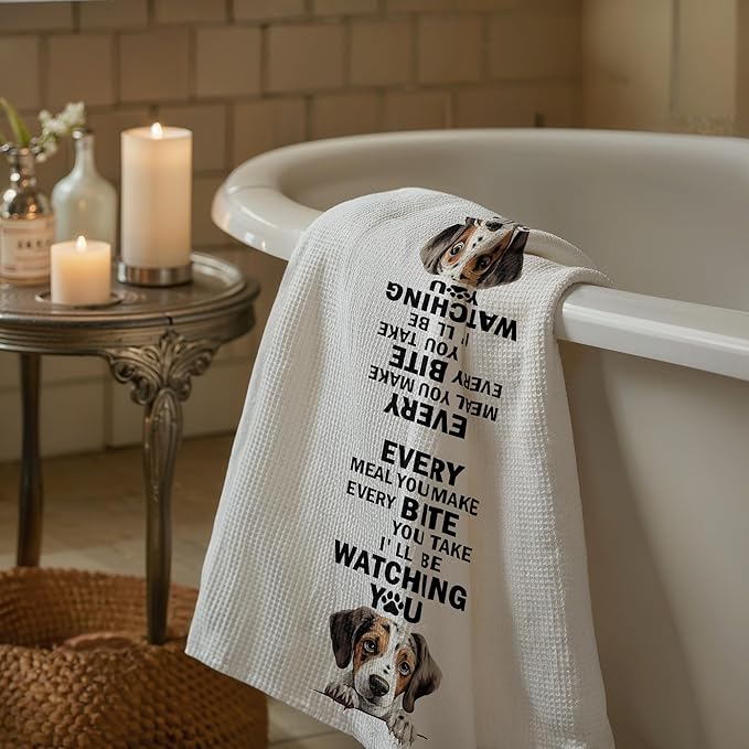Beagle Lover Gifts,Funny Beagle Dish Towels and Hand Decorative Towels for Kitchen and Bathroom, Every Meal You Make Dog Themed Kitchen Decor, 16x24 Inch
