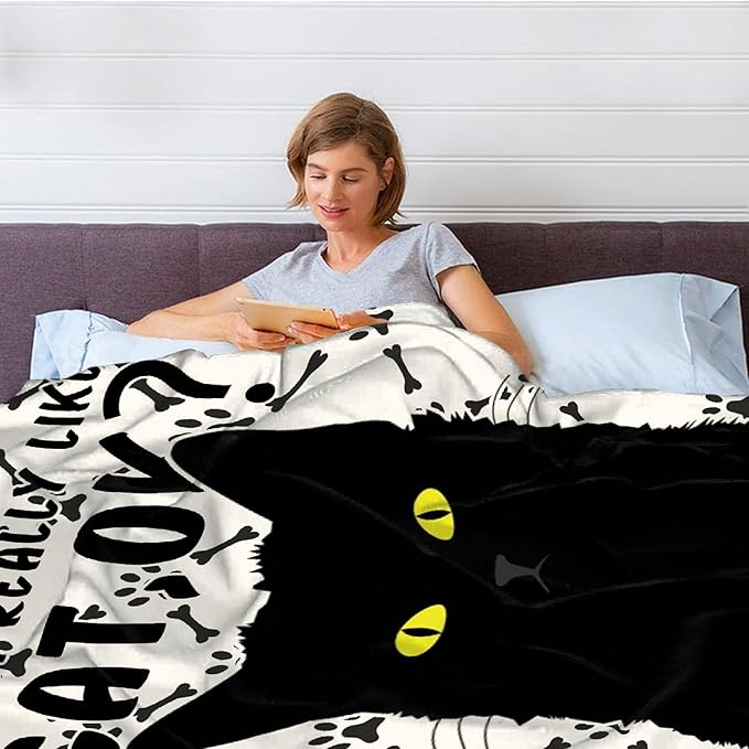 Black Cats Throw Blanket Super Soft Cozy Black Cat Blanket for Kid Adult Women Men Best Hallowen for Cat Mom Cat Lovers Cute Pet Cats Blanket for Couch Bed Sofa Dorm Home Decor(60"X50")