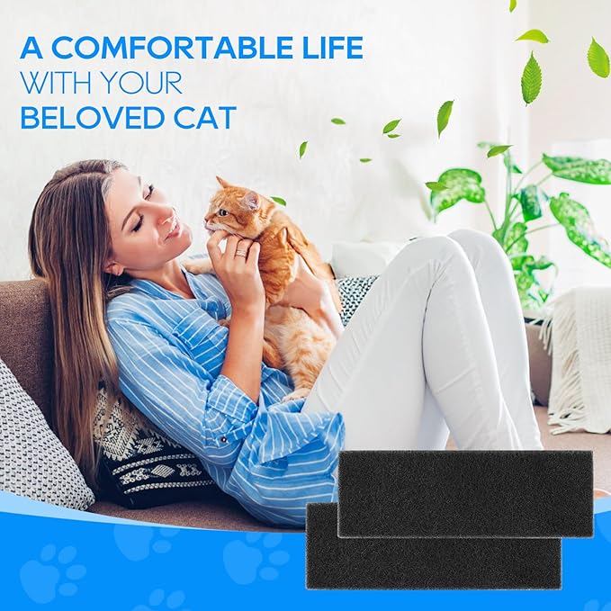 Carbon Filters for Litter-Robot 3, Activated Carbon Litter Box Filter for Litter-Robot 3 Self Cleaning Cat Litter Box Filters, Accessories Replacement, 6 Pack