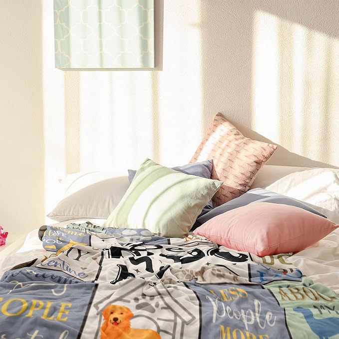XALAZY Dog Mom Gifts for Women Blanket 50" X 60", Dog Mom Gifts for Dog Lovers& Owners, Best Dog Blanket Throw