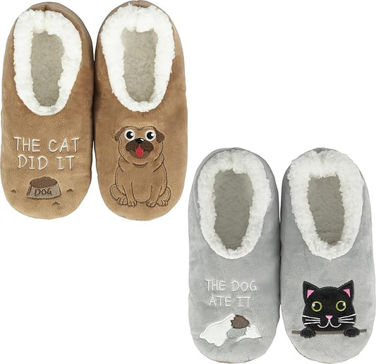 BenSorts Fuzzy Slipper Socks for Women Funny House Slippers with Grips