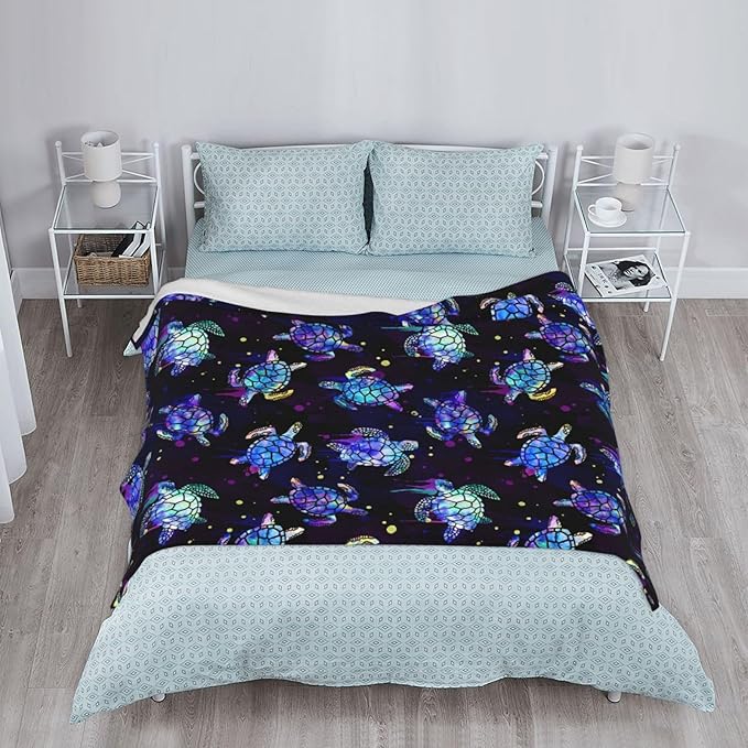 Sea Turtles Blanket Throw Blanket for Bed Soft Cozy Fluffy Couch Blankets Fleece Blanket Throw Gifts for Women Men Girls Boys 60"x50"