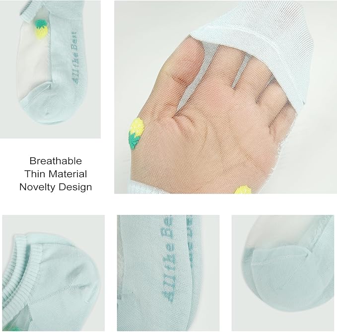 Benefeet Sox Sheer No Show Socks Women Girls Cute Thin Mesh Low Cut Liner Socks for Loafers Boat Shoes