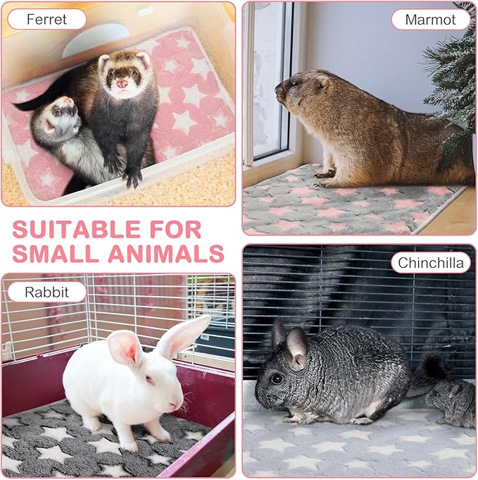 4 Pack Self Heating Cat Bed Cat Self Warming Pad with Removable Cover Extra Warm Thermal Pet Pad Washable Pet Crate Mat Anti Slip Kennel Pad for Indoor Outdoor Pets(Star,16 x 20 Inches)