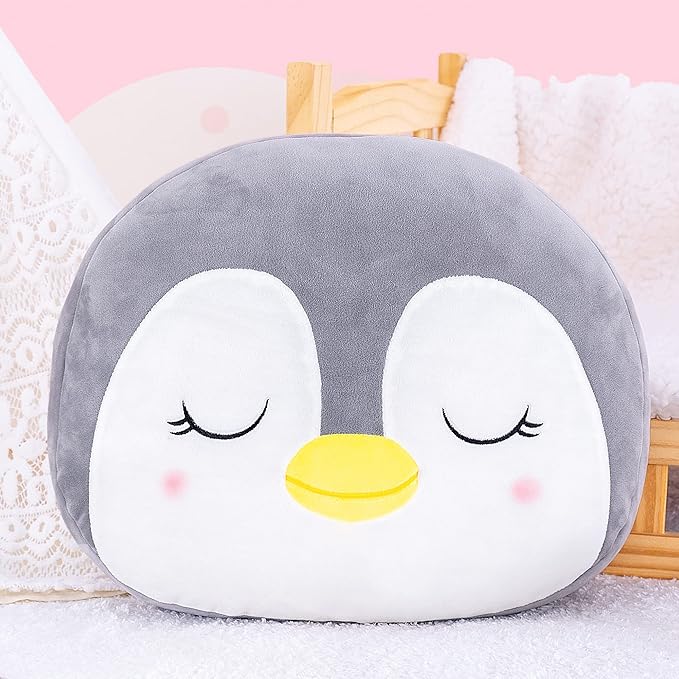 Lazada Penguin Plush Pillow Toys Pillows Soft Toy Girls Gifts for Toddler Gray 15 Inches…
