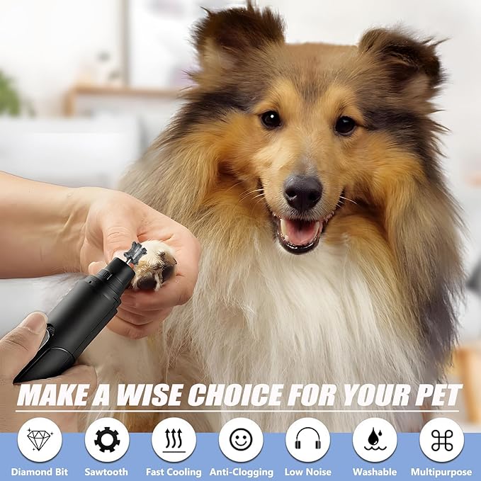 Fast Cooling Cat Dog Nail Grinder Tip Sawtooth Bit with Anti-Clogging, Diamond Pet Nail Grinder Wheel for Claw Care Grooming 1/8'' Dremel Sanding Drums Replacement for Anxious Dogs - SuperC 120# 2P