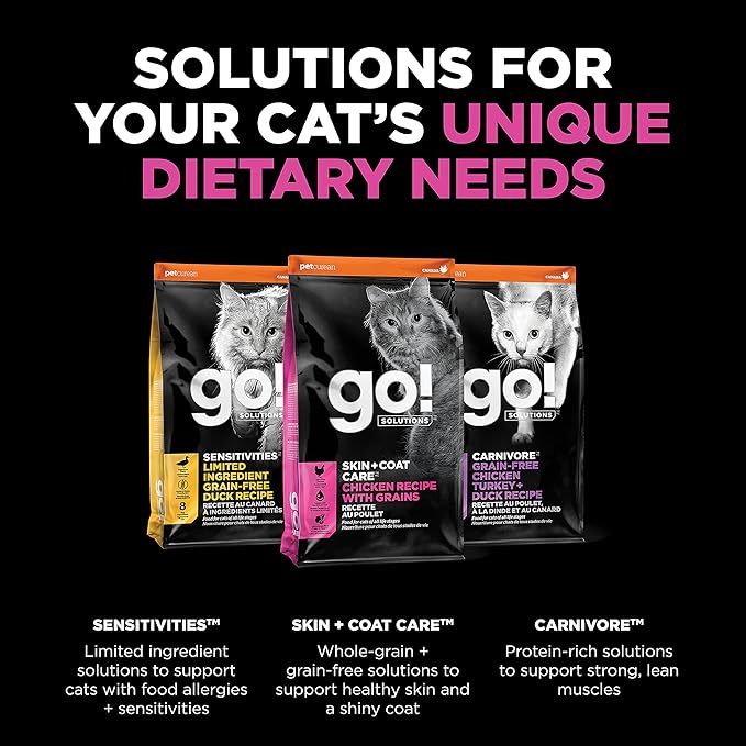 Go! Solutions Skin + Coat Care, Dry Cat Food, Chicken Recipe with Grains, 16 lb Bag