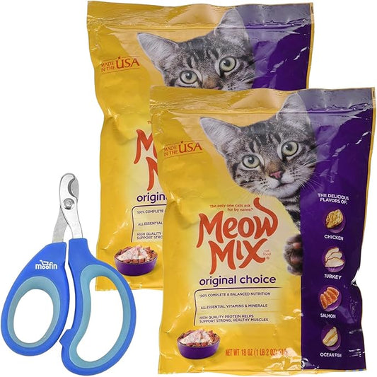 Original Choice Dry Cat Food, Bundled Pet Nail Clipper, Balanced Diet with Chicken, Turkey, Salmon, Ocean Fish, Vitamin A & E, Omega-6 Food for Cat, Easy Digestion [Pack of 2]