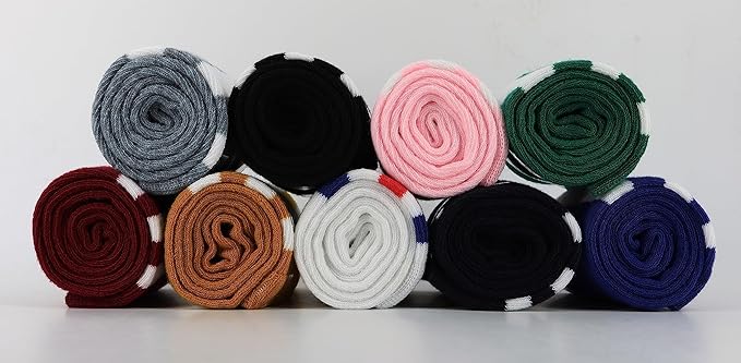 ATHX 6 Pairs Women's High Thigh Socks Striped Over Knee Stocking Leg Warmer High Socks for Daily Wear and Cosplay