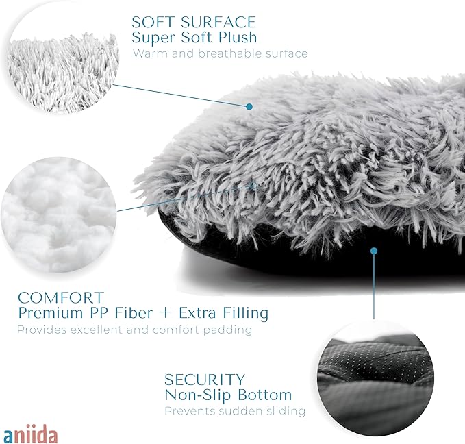 Washable Dog Cat Bed, Washable Pet Bed, Cat Beds for Indoor Cats, Dog Bed Medium Size Dog, Small Dog Bed, Comfortable Bed for Dogs and Cats (Small 25L x 19W x 5Th inches)