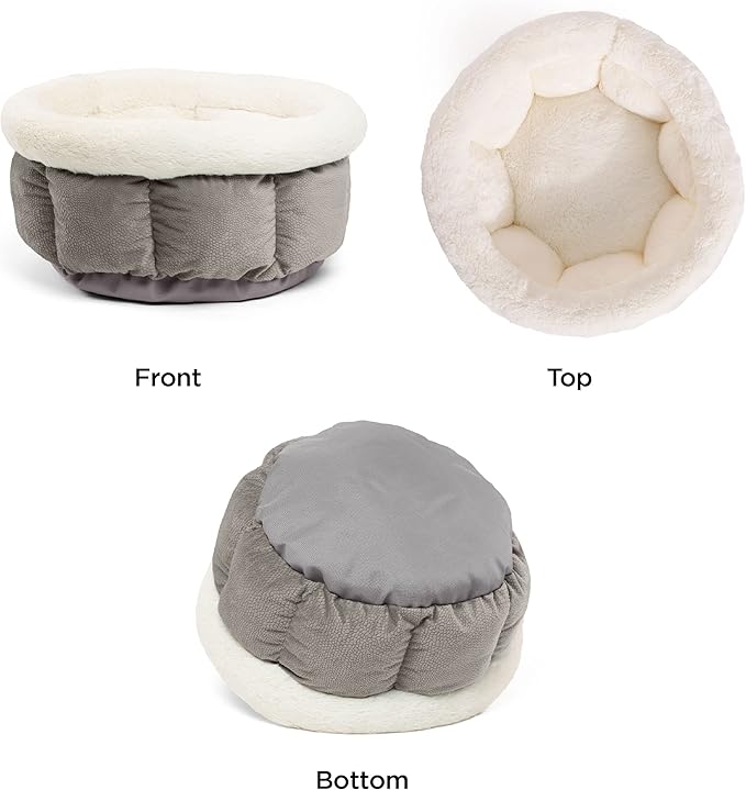 Best Friends by Sheri Cuddle Cup Ilan Cozy Microfiber Cat and Dog Bed in Standard Gray