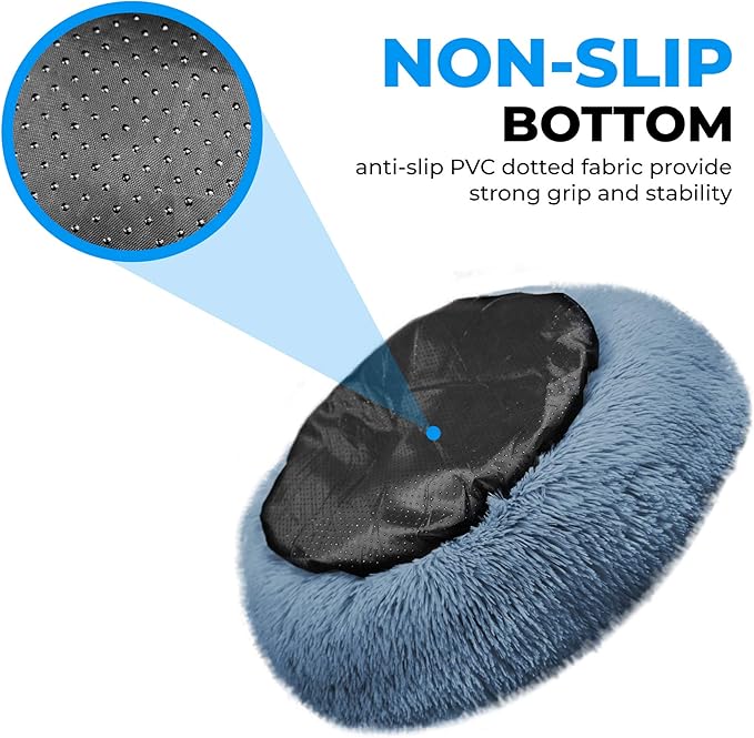 Whiskers & Friends Cat Bed, Cat Beds for Indoor Cats Washable, Small Dog Bed Calming Pet Bed, Cat Beds & Furniture, Large Cat Bed - with Blanket