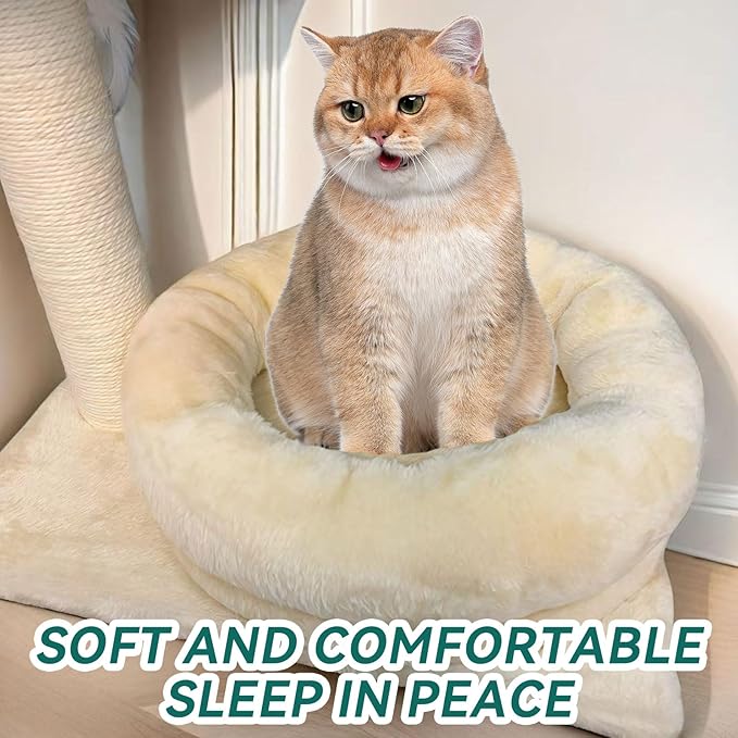 Cat Grabbing Post with Interactive Plush Mouse Toy Comes with a Cozy Private cat Bed Perfect for Kittens and Small to Medium Cats.