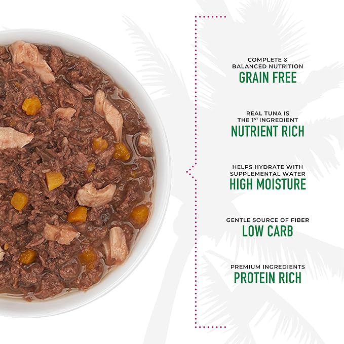 Tiki Cat Aloha Friends, Tuna, Ocean Whitefish & Pumpkin, Grain-Free & High Moisture, Wet Cat Food for All Life Stages 3 oz. Pouch (Pack of 12)