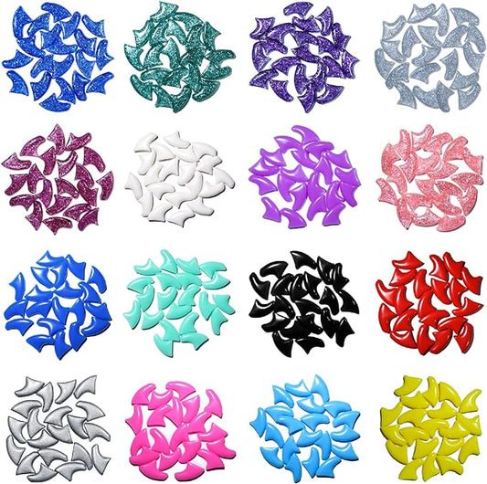 15 Colors / 150 pcs Cat Nail Caps | Cat Claw Covers with Adhesives and Applicators (L)