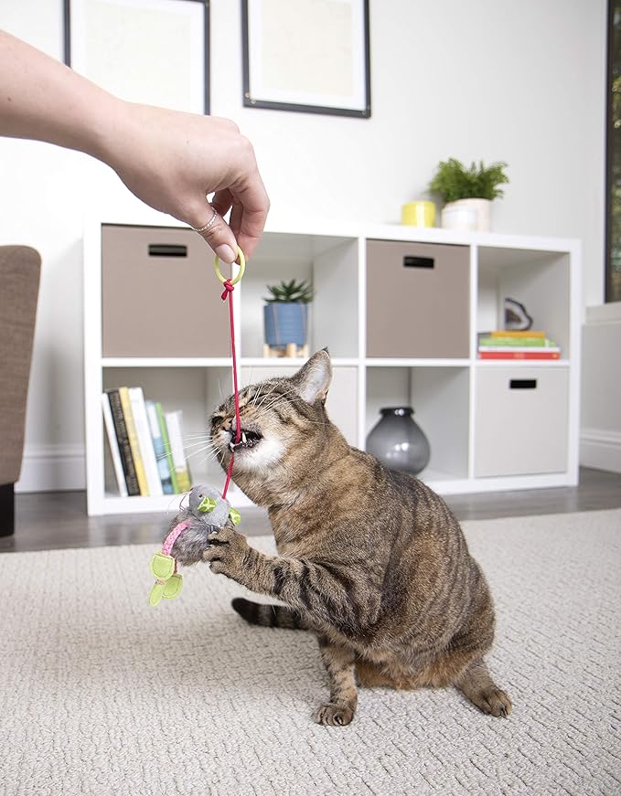 SmartyKat Bouncy Mouse Bungee Dangler Plush Cat Toy - Randomly Selected Color, One Size