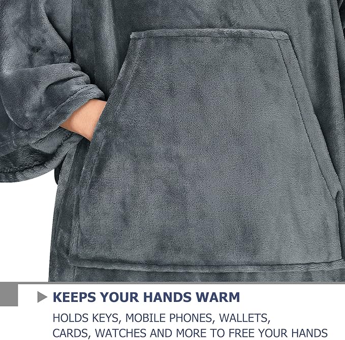 Solaris Wearable Blanket with Sleeves for Adults, Softness Comfort Warmth Fleece Gift for Women Men, Snuggy Body Throw TV Blanket for Home Office Lounge, Gift for Her