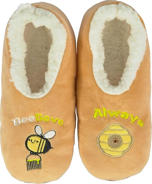 BenSorts Fuzzy Slipper Socks for Women Funny House Slippers with Grips