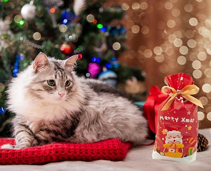 Fashion's Talk Christmas Cat Toys 20 Count Kitten Gift Bag, Holiday Variety Pack for Indoor Cats,Xmas Set Assorted Toys Interactive Play